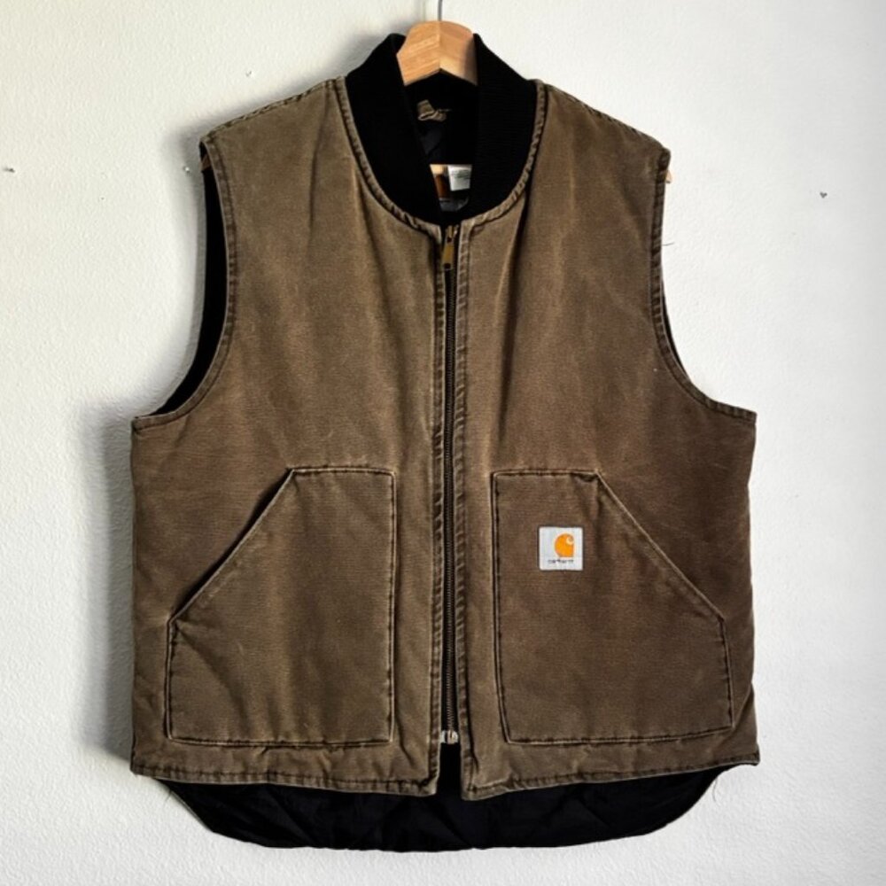 Vintage Carhartt Workwear Vest – Lined, Distressed Fade – Men’s Large